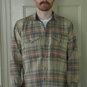 MEN'S WASHED PLAID OVERSHIRT 1 IN ENGLISH CHEVIOT TWEED
