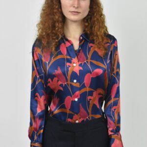 BLUE TULIP CHARMEUSE SILK SIMPLE SHIRT