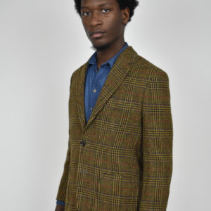 TWO BUTTON JACKET IN PLAID WASHED TWEED 2