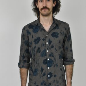 GREY/BLUE FLORAL JAPANESE LINEN SHIRT