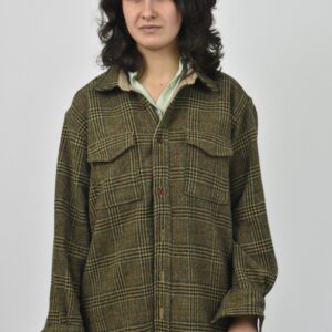 WOMEN'S WASHED WOOL PLAID OVERSHIRT