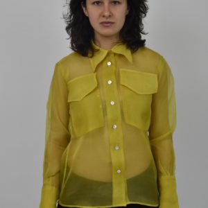 THE LIBRARIAN'S SHIRT IN SHEER MUSTARD SILK