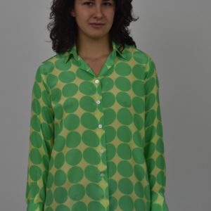 KEY LIME SIMPLE SHIRT IN SILK CREPE DE CHINE