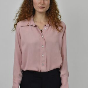 THE LIBRARIAN'S SHIRT IN DUSTY ROSE GEORGETTE SILK