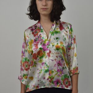 SIMPLE SHIRT IN COLORFUL CHARMEUSE SILK