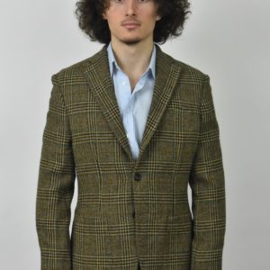 TWO BUTTON JACKET IN PLAID WASHED TWEED 1