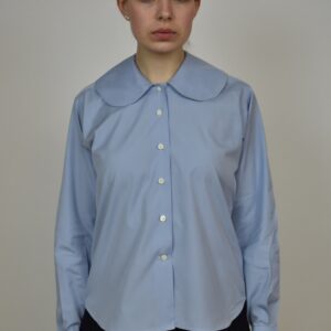 BLUE ROUND COLLARED SHIRT IN JAPANESE COTTON