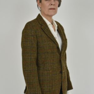 TWO BUTTON JACKET IN PLAID WASHED TWEED 2