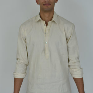 POPOVER SHIRT IN UNDYED, HANDLOOMED COTTON