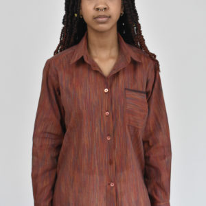 RED SIMPLE SHIRT IN HANDLOOMED COTTON