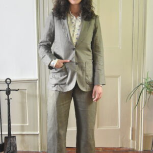 OLIVE GREEN LINEN SUIT