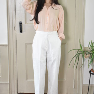 IVORY STRAIGHT PANTS IN BRUSHED COTTON TWILL