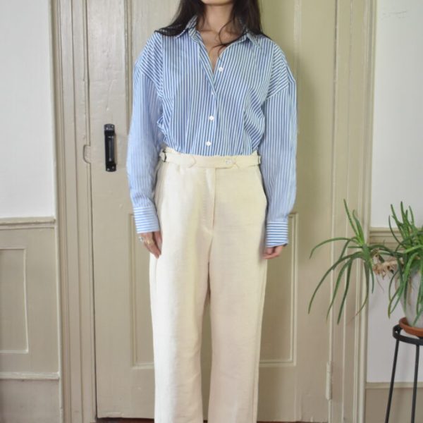 STRAIGHT PANTS IN UNDYED HANDLOOMED COTTON