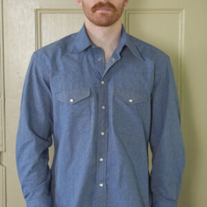 WESTERN SHIRT IN HANDLOOMED CHAMBRAY COTTON