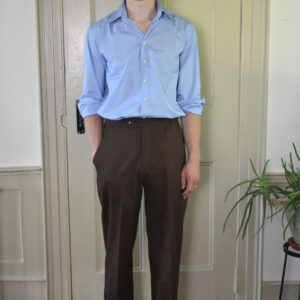 COFFEE CADET'S STRAIGHT PANTS IN BRUSHED COTTON TWILL