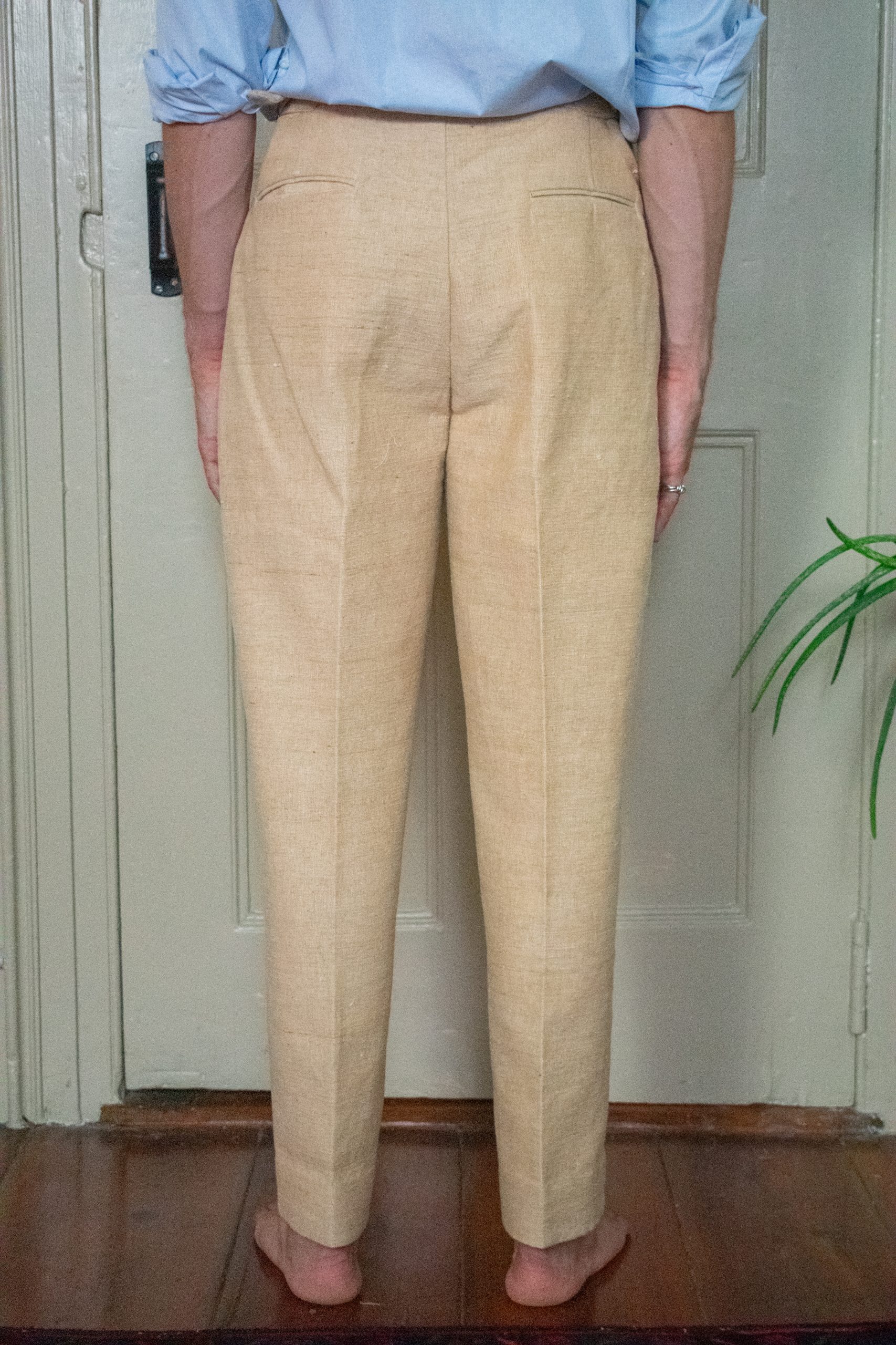 STRAIGHT LEGGED PANTS IN UNDYED HANDLOOMED COTTON 4 STRAIGHT LEGGED PANTS IN UNDYED HANDLOOMED COTTON - Image 4