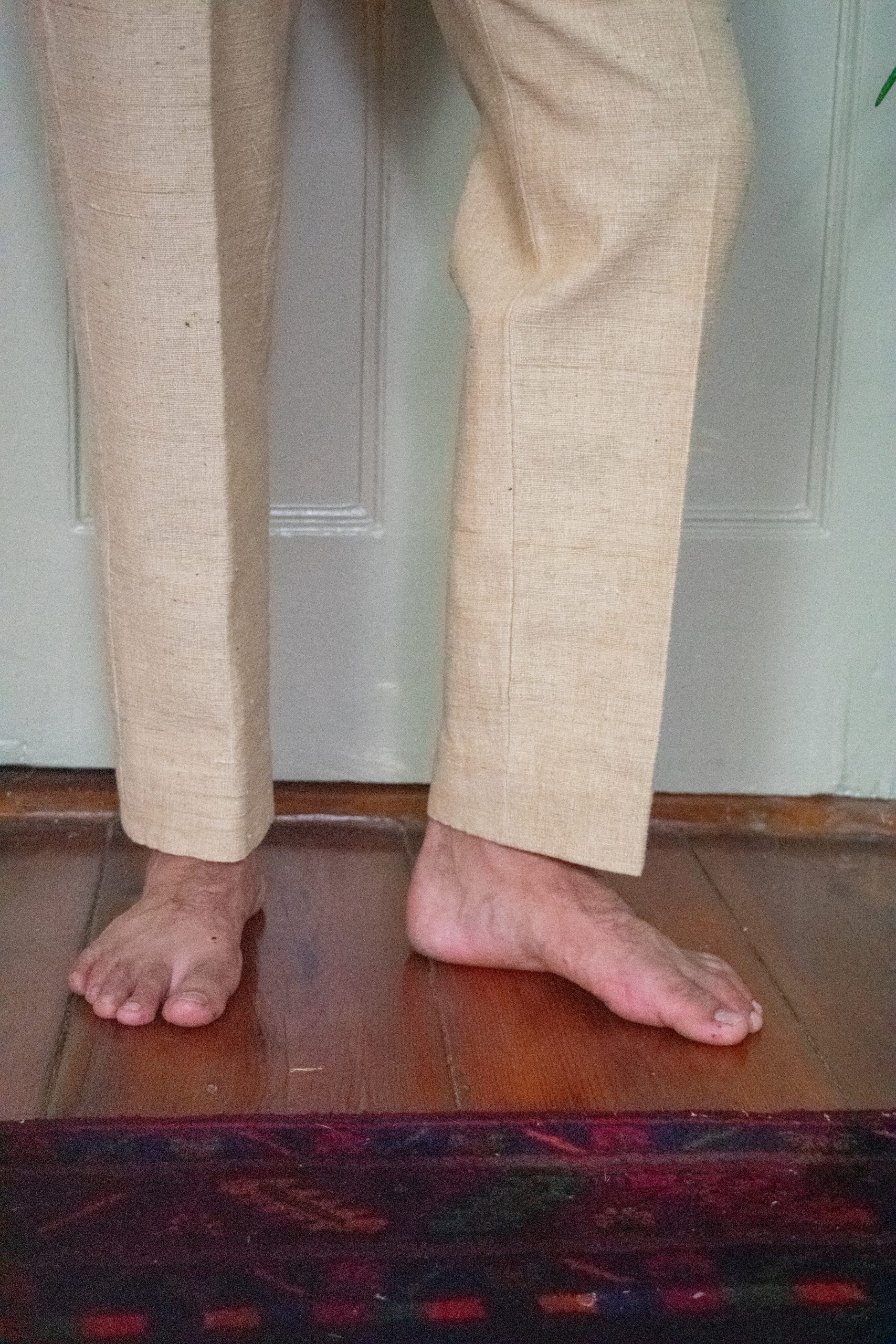 STRAIGHT LEGGED PANTS IN UNDYED HANDLOOMED COTTON 5 STRAIGHT LEGGED PANTS IN UNDYED HANDLOOMED COTTON - Image 5