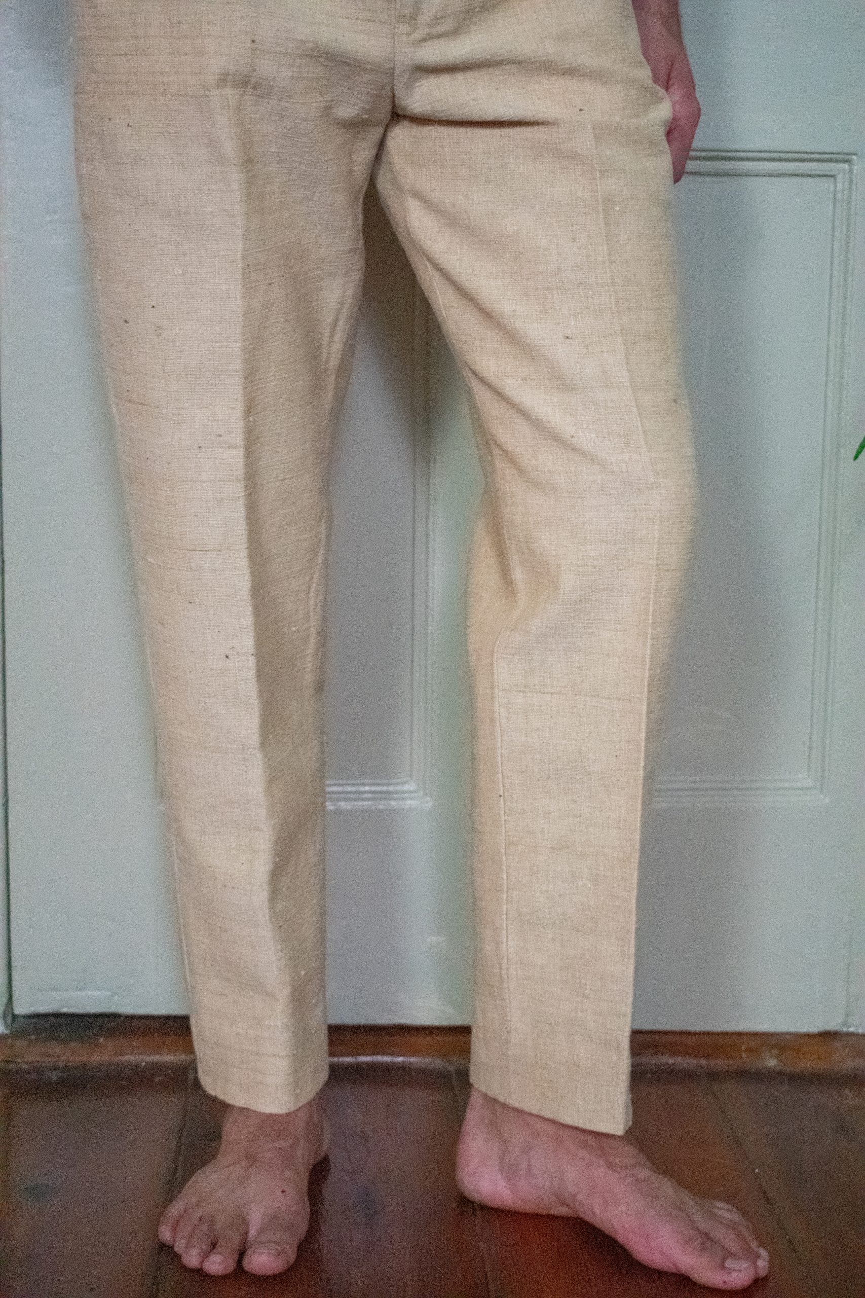 STRAIGHT LEGGED PANTS IN UNDYED HANDLOOMED COTTON 6 STRAIGHT LEGGED PANTS IN UNDYED HANDLOOMED COTTON - Image 6