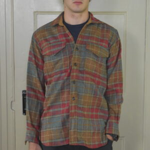 MEN'S WASHED PLAID OVERSHIRT 2 IN ENGLISH CHEVIOT TWEED