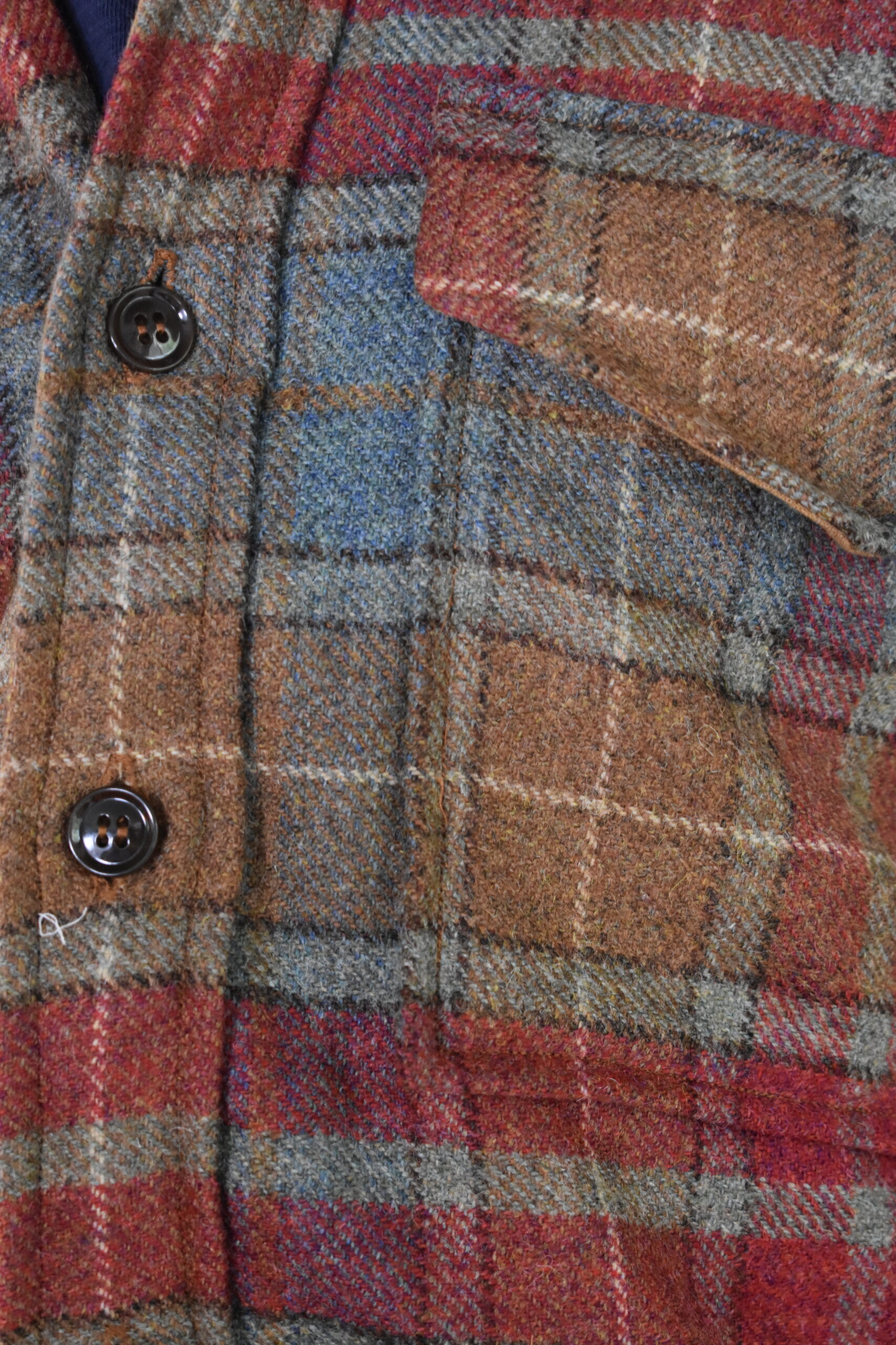 MEN'S WASHED PLAID OVERSHIRT 2 IN ENGLISH CHEVIOT TWEED 4 MEN'S WASHED PLAID OVERSHIRT 2 IN ENGLISH CHEVIOT TWEED - Image 4