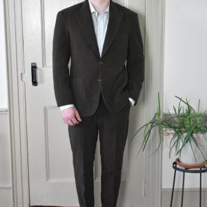 COFFEE BROWN COTTON MOLESKIN SUIT