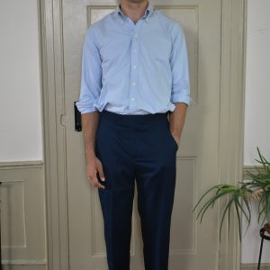 NAVY CADET'S STRAIGHT PANTS IN BRUSHED COTTON TWILL