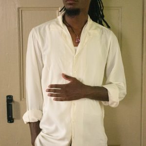 FULL SLEEVED CAMP COLLAR SHIRT IN MATTE CREAM SILK