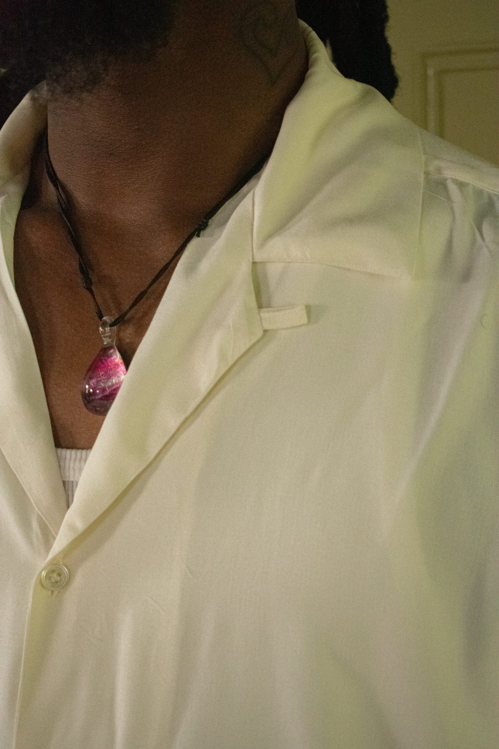 FULL SLEEVED CAMP COLLAR SHIRT IN MATTE CREAM SILK 7 FULL SLEEVED CAMP COLLAR SHIRT IN MATTE CREAM SILK - Image 7