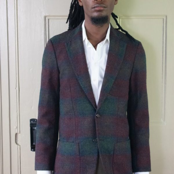 TWO BUTTON JACKET IN CHECKED ENGLISH TWEED